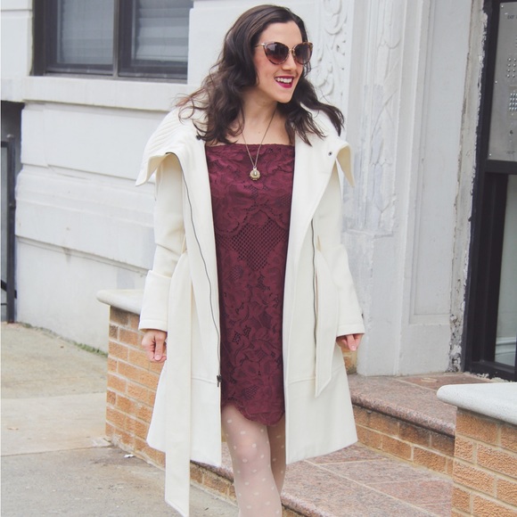 TOBI Burgundy “Lace” Cutout Dress - Picture 3 of 8